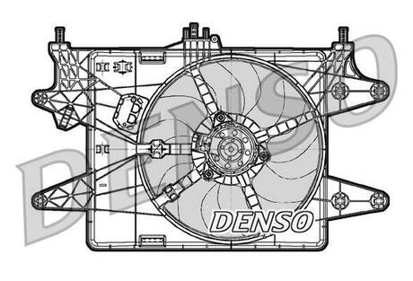 Диффузор радиатора охлаждения с вентилятором, в сборе DENSO DER09082 (фото 1)