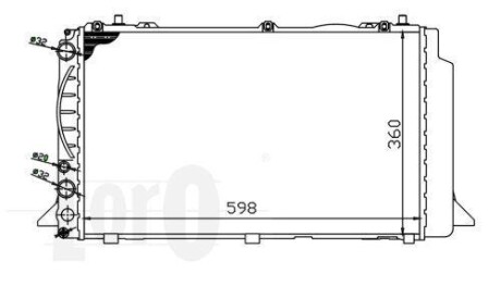 Радіатор води Audi 80 -96 19TDI/20i DEPO 003-017-0011