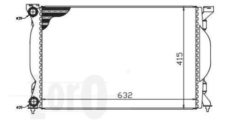 Радіатор охолодження двигуна A4/S4/B6/B7 16-20 00- DEPO 003-017-0012 (фото 1)