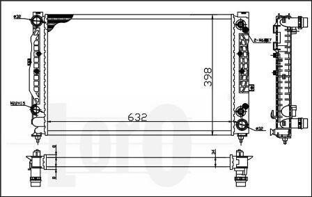 Радіатор охолодження двигуна A4/A6/Passat 95-08 25-28 DEPO 003-017-0023 (фото 1)