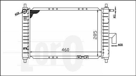 Радіатор охолодження двигуна MATIZ 2 08 MT +-AC 01- DEPO 007-017-0003