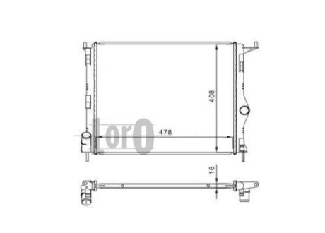 Радіатор води Logan/Sandero 12/14/16 04- DEPO 010-017-0003
