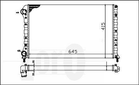 Радіатор води Doblo 19D/14i/16i 01- -AC (700x306x26) DEPO 016-017-0019