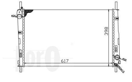 Радіатор охолодження двигуна MONDEO III 18 i 16V (AC +/-) 00- DEPO 017-017-0015