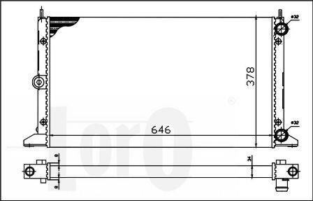 Радіатор охолодження двигуна VW Sharan/Seat Alhambra/Ford Galaxy 18-28/19TDI 95-10 DEPO 017-017-0027 (фото 1)