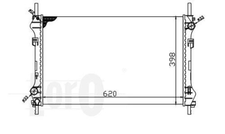 Радіатор охолодження двигуна Transit 24 D 00-06 DEPO 017-017-0033