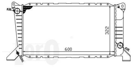 Радіатор охолодження двигуна Transit 25D 94-00 (600x320x36) DEPO 017-017-0039