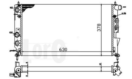 Радіатор охолодження двигуна VECTRA B 16/ 20TD 95- DEPO 037-017-0013