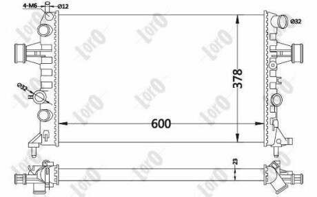 Радіатор води Astra G/Zafira A 98-05 14-22 DEPO 037-017-0019