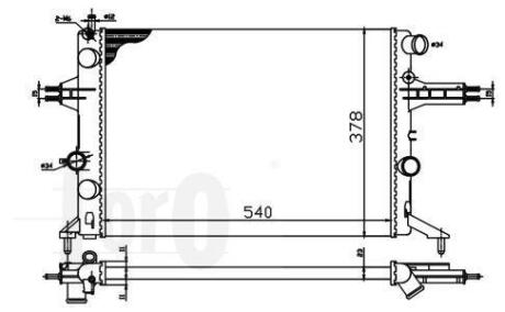 Радіатор охолодження двигуна ASTRA G/ZAFIRA A 14i/16i 16V98- DEPO 037-017-0022