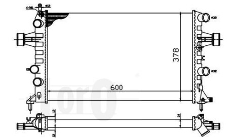 Радіатор охолодження двигуна Astra G 25-26 98>04 (MT/AT +AC) DEPO 037-017-0041