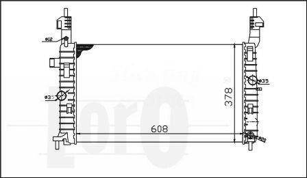 Радіатор охолодження двигуна MERIVA A 14I 03- DEPO 037-017-0075