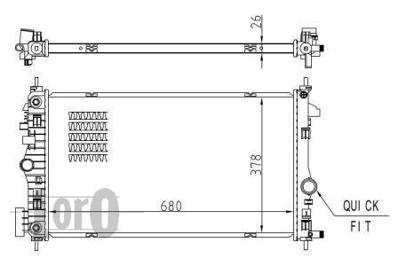 Радіатор охолодження двигуна INSIGNIA 20 CDTi 08- DEPO 037-017-0090-B (фото 1)