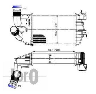 Радіатор інтеркулера Opel Astra H/Zafira 13-19D 04- DEPO 037-018-0003