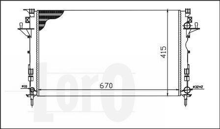 Радіатор охолодження двигуна ESPACE IV/LAGUNA II 20 i 16V TURBO/16 i 16V 01- DEPO 042-017-0009