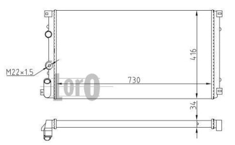 Радіатор води Master/Movano II 19/22/ dCi 97> (730x415x23) термовикл DEPO 042-017-0025