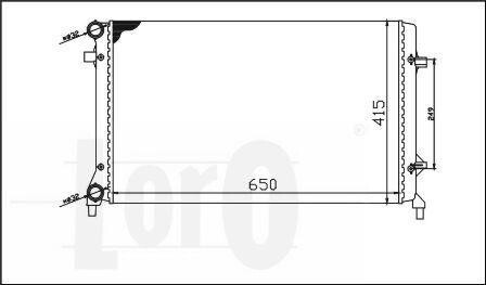 Радіатор води Caddy III 20SDI/14i/16i /Golf/Octavia (+/- AC) (650x398x26) DEPO 053-017-0018