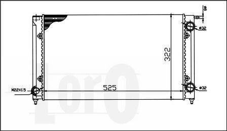 Радіатор охолодження двигуна Caddy/Golf/Jetta 15-18/16D/18D 79-91 DEPO 053-017-0058