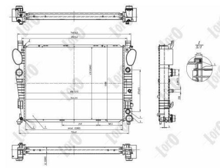 Радіатор охолодження двигуна W220/C215/R230/S320 CDI 00-05 DEPO 054-017-0055-B (фото 1)