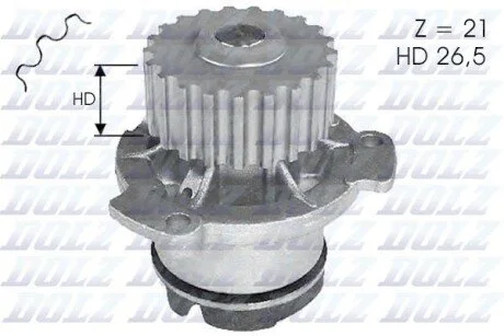 Водяний насос LADA 2108-21099 (круглий зуб) DOLZ L121