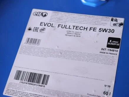 Олія моторна. Evolution FULL-TECH FE 5W-30 (Бочка 60л) ELF 194810
