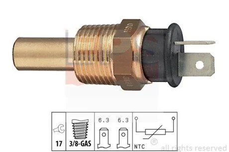 Датчик температуры охлаждения Hyundai Pony/ Mitsubishi Galant/Lancer Kombi 4WD 18I 86- EPS 1830228