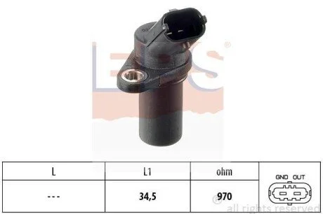 Датчик положения к/вала Opel Agila, Astra G/H, Corsa B/C, Meriva, Tigra 1.0-1.4 96- EPS 1.953.235