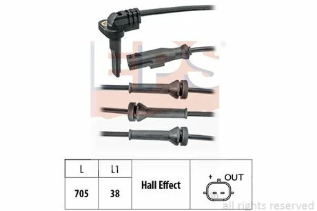 Датчик ABS перед лев/прав Dacia Duster 15 dCi/16 16V 0410-/Renault Megane III 12-20 1108- EPS 1960102