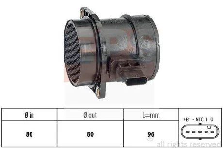 Повітремір Hyundai Santa FE 2.2 Crdi 06-12/i30 2.0 Crdi 07-11/Kia Ceed 2.0 Crdi 07-12/Sportege 2.0 Crdi 08-10 EPS 1.991.376