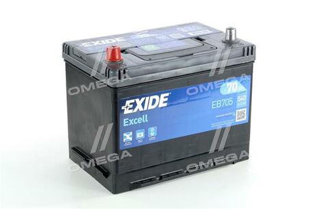 Аккумулятор 70Ah-12v EXCELL(266х172х223),L,EN540 !КАТ. -10% EXIDE EB705 (фото 1)