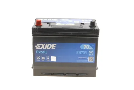 Аккумулятор 70Ah-12v EXCELL(266х172х223),L,EN540 !КАТ. -10% EXIDE EB705
