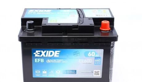 Аккумулятор 60Ah-12v EFB (242х175х190),R,EN640 EXIDE EL600