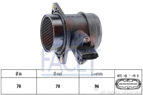 Расходомер воздуха (MAF) Honda Civic VII (02-)/Fiat Stilo (03-) (10.1031) Facet FACET 101031