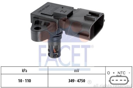 Датчик абсолютного давления (Manifold Air Pressure Sensor, MAP sensor) FACET 10.3126