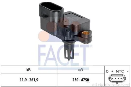 Датчик давления наддува (MAP) Opel Insignia (08-) 2.0 Turbo (10.3245) FACET 103245