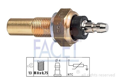 Датчик температури охолоджувальної рідини MAZDA 323,626 1.3-3.0i 85-91 FACET 7.3068