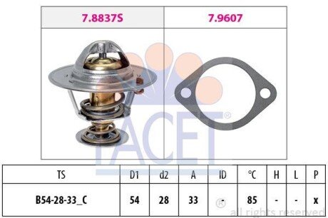 Термостат Kia Ceed sw 1.6 crdi 115 (07-12) (7.8838) FACET 78838