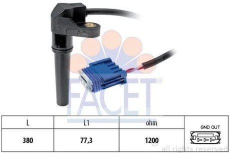 Датчик оборотов коленвала Citroen Jumpy / Peugeot Expert / Renault Kangoo 14-20 i (97-) F FACET 90618