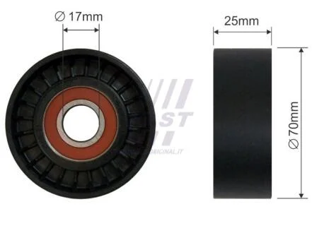 Ролик ГРМ натяжний FIAT Ducato 06-14, Ducato 14-; PEUGEOT Boxer 06-14; CITROEN Jumper 06-14; IVECO Daily E5 11-14, Daily E4 06-11, Daily E3 99-06 FAST FT44551