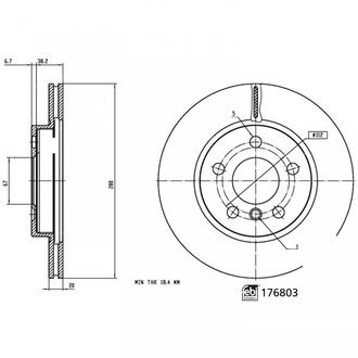 Диск тормозной FEBI BILSTEIN 176803