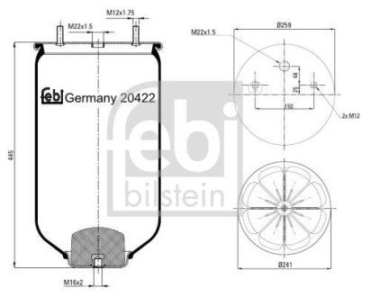 Балон подушки пневм. підвіски FEBI FEBI BILSTEIN 20422 (фото 1)