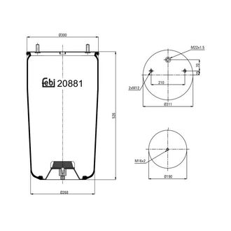 Баллон подушки пневм. подвески FEBI FEBI BILSTEIN 20881