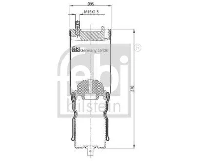 Пневмоподушка подвески для кабины FEBI FEBI BILSTEIN 35436