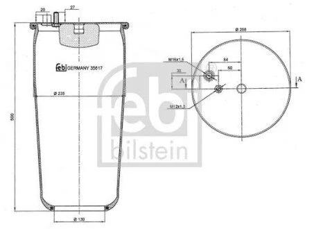 Пневмоподушка підвіски без поршня FEBI FEBI BILSTEIN 35617