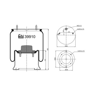 Пневморесора підвіски FEBI FEBI BILSTEIN 39910