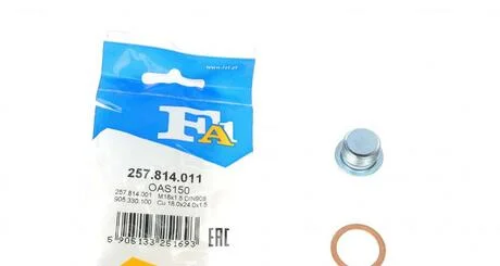 Пробка піддону + ущільнювач Fischer Automotive One (FA1) 257.814.011