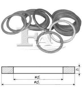 К-кт шайб (100шт) Audi A4 20 Tdi 05-12/Seat Ibiza 16 Tdi 09-15/VW Passat 20 Tdi 08-15 Fischer Automotive One (FA1) 310980100 (фото 1)