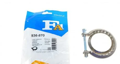 Хомут-затискач системи випуску Fiat Scudo 1.6 D 07-/Peugeot Expert 2.0 Hdi 07 Fischer Automotive One (FA1) 936-870