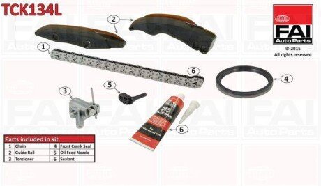 (70 Link Chain) Комплект ланцюга розпод.валу BMW 1 E81 E87 07- Fischer Automotive One (FA1) TCK134L