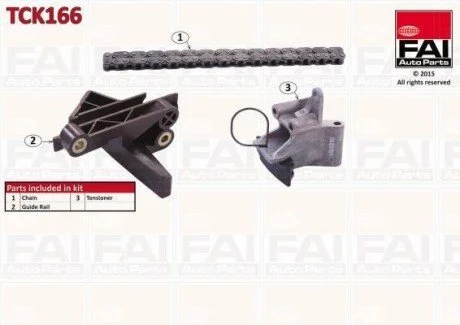Комплект ланцюга ГРМ (без ущільнень) BMW 5 (E60/E60N) 03-/7 (E38) 95- Fischer Automotive One (FA1) TCK166